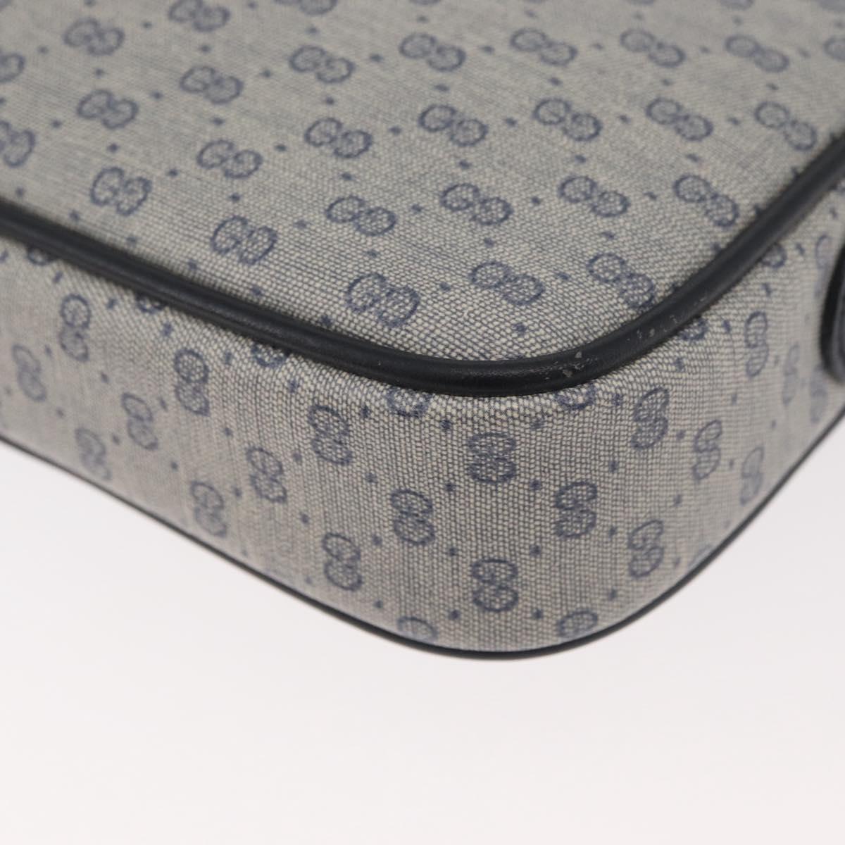 GUCCI Micro GG Supreme Shoulder Bag PVC Navy Gold 007 56 0095 Auth 180046