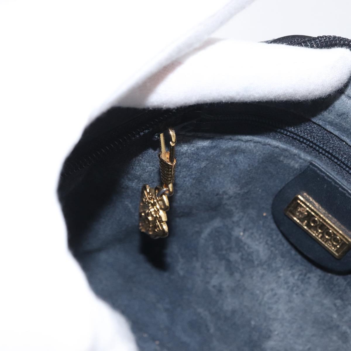 GUCCI Micro GG Supreme Shoulder Bag PVC Navy Gold 007 56 0095 Auth 180046