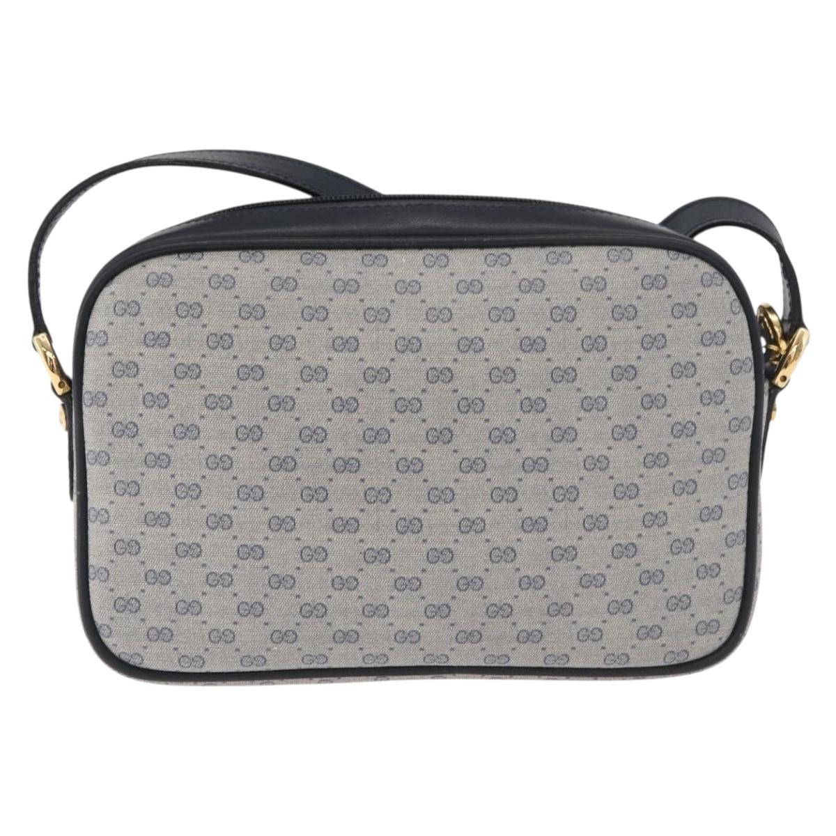GUCCI Micro GG Supreme Shoulder Bag PVC Navy Gold 007 56 0095 Auth 180046