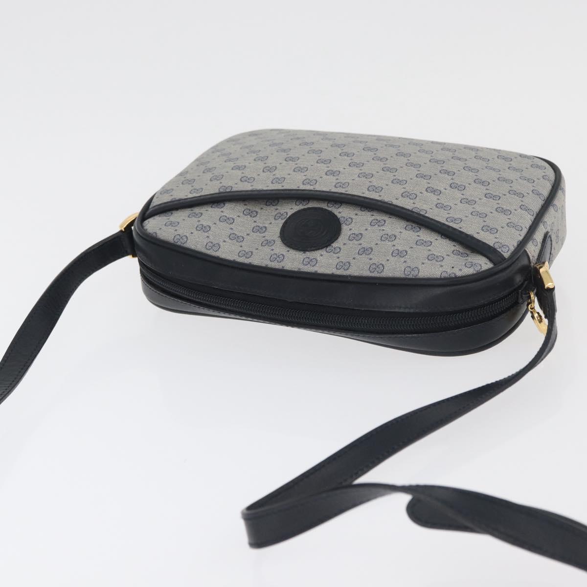 GUCCI Micro GG Supreme Shoulder Bag PVC Navy Gold 007 56 0095 Auth 180046