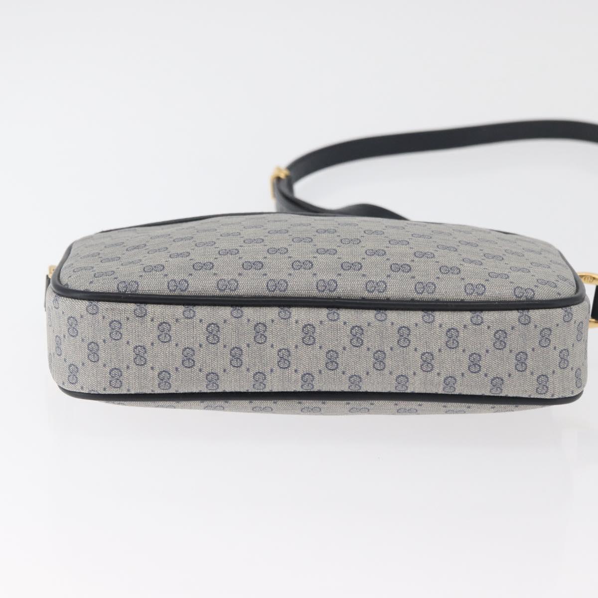 GUCCI Micro GG Supreme Shoulder Bag PVC Navy Gold 007 56 0095 Auth 180046