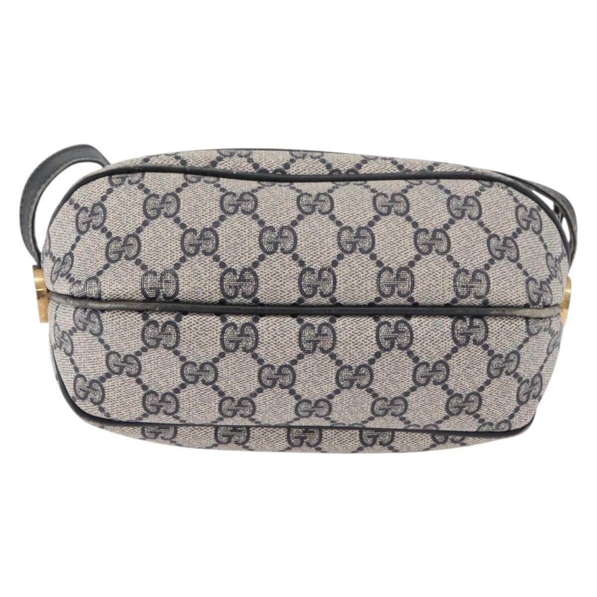 GUCCI GG Supreme Shoulder Bag PVC Navy Gold 001 261 0981 Auth 180048