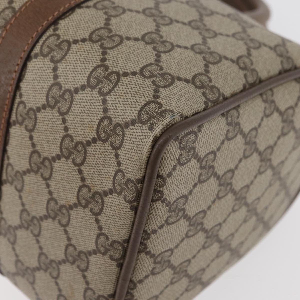 GUCCI GG Supreme Web Sherry Line Hand Bag PVC Beige Red 39 02 007 Auth 180049