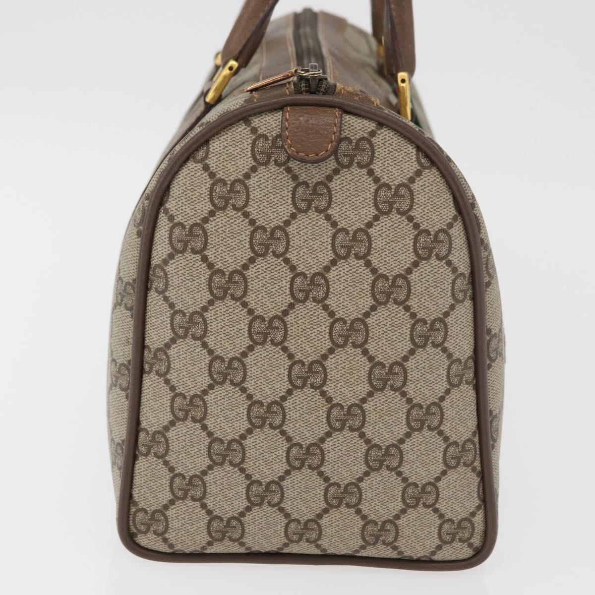 GUCCI GG Supreme Web Sherry Line Hand Bag PVC Beige Red 39 02 007 Auth 180049