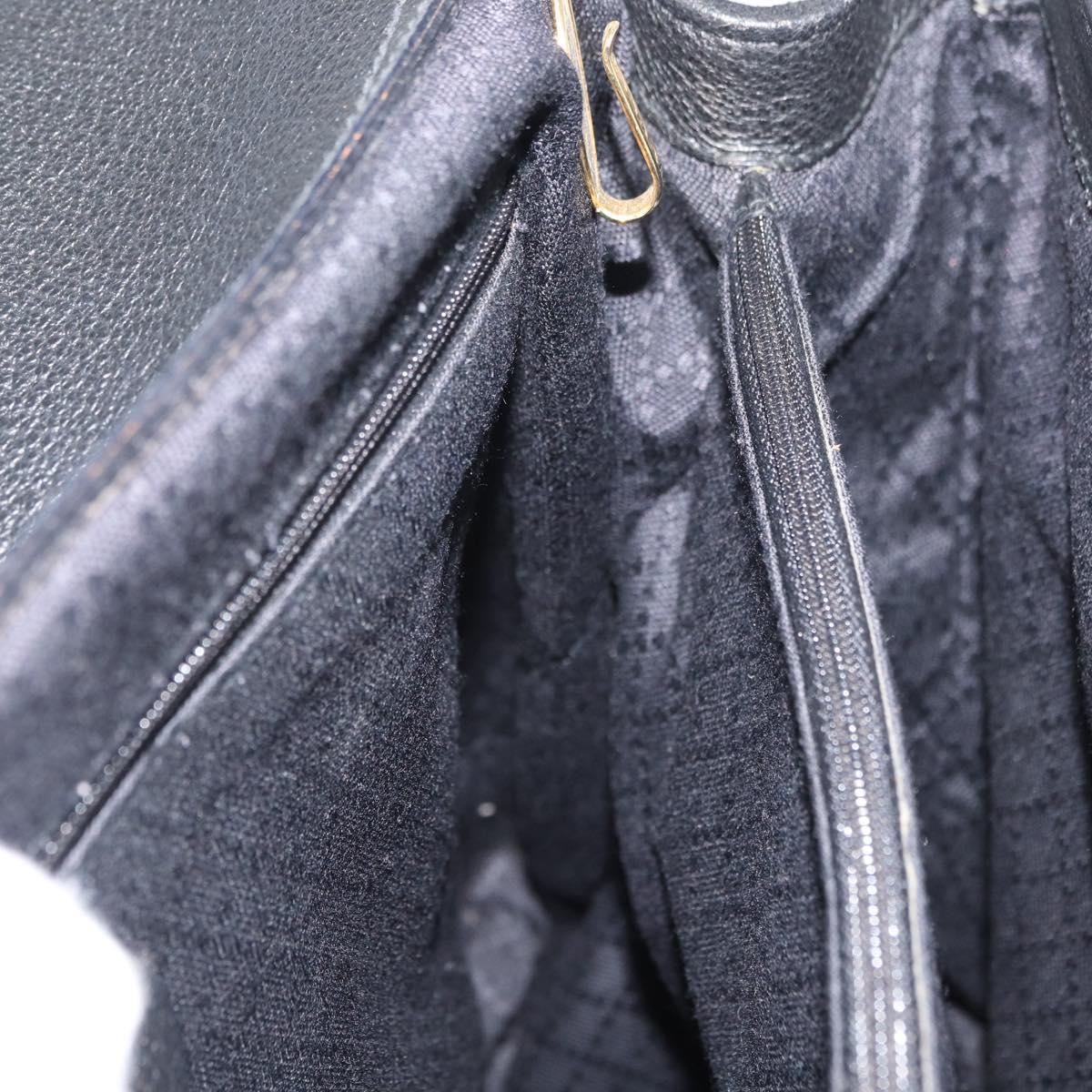 GUCCI Bamboo Tote Bag Suede Black Gold Auth 180053