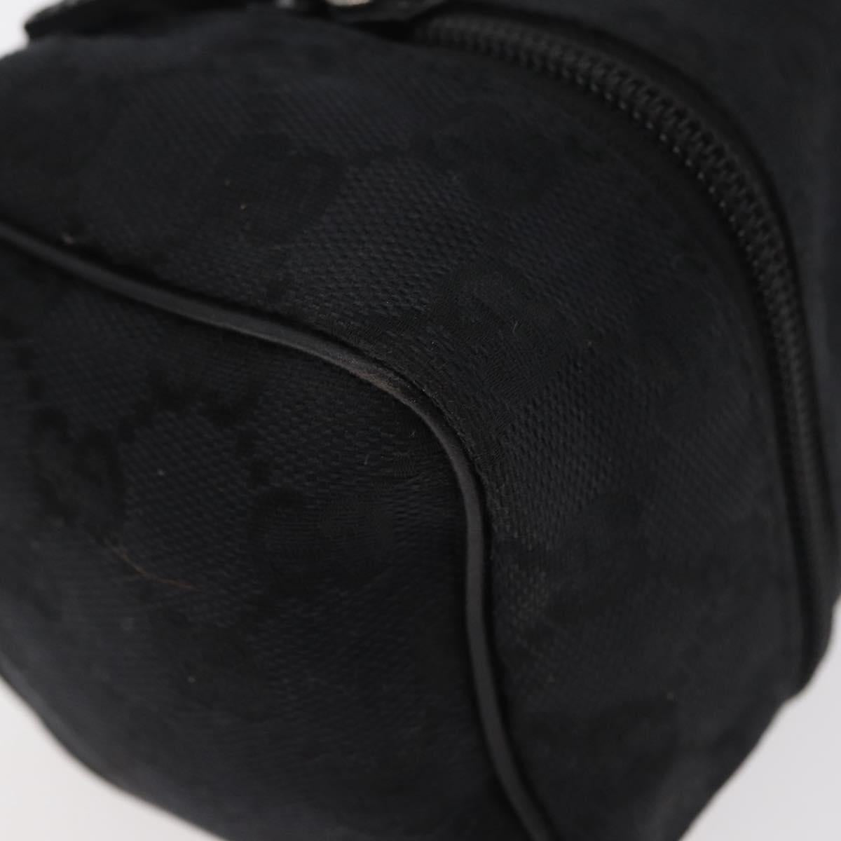 GUCCI GG Canvas Purse Pouch Black Silver 039 1054 Auth 180058