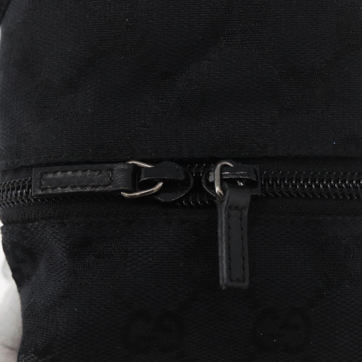 GUCCI GG Canvas Purse Pouch Black Silver 039 1054 Auth 180058