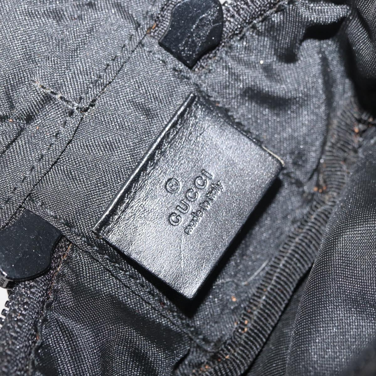 GUCCI GG Canvas Purse Pouch Black Silver 039 1054 Auth 180058