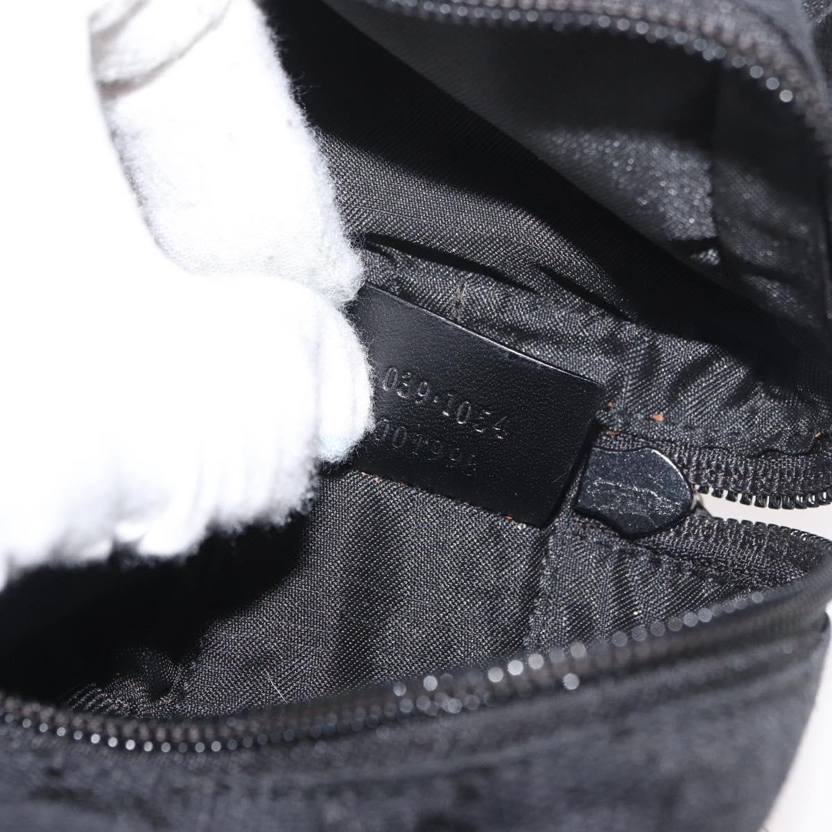GUCCI GG Canvas Purse Pouch Black Silver 039 1054 Auth 180058