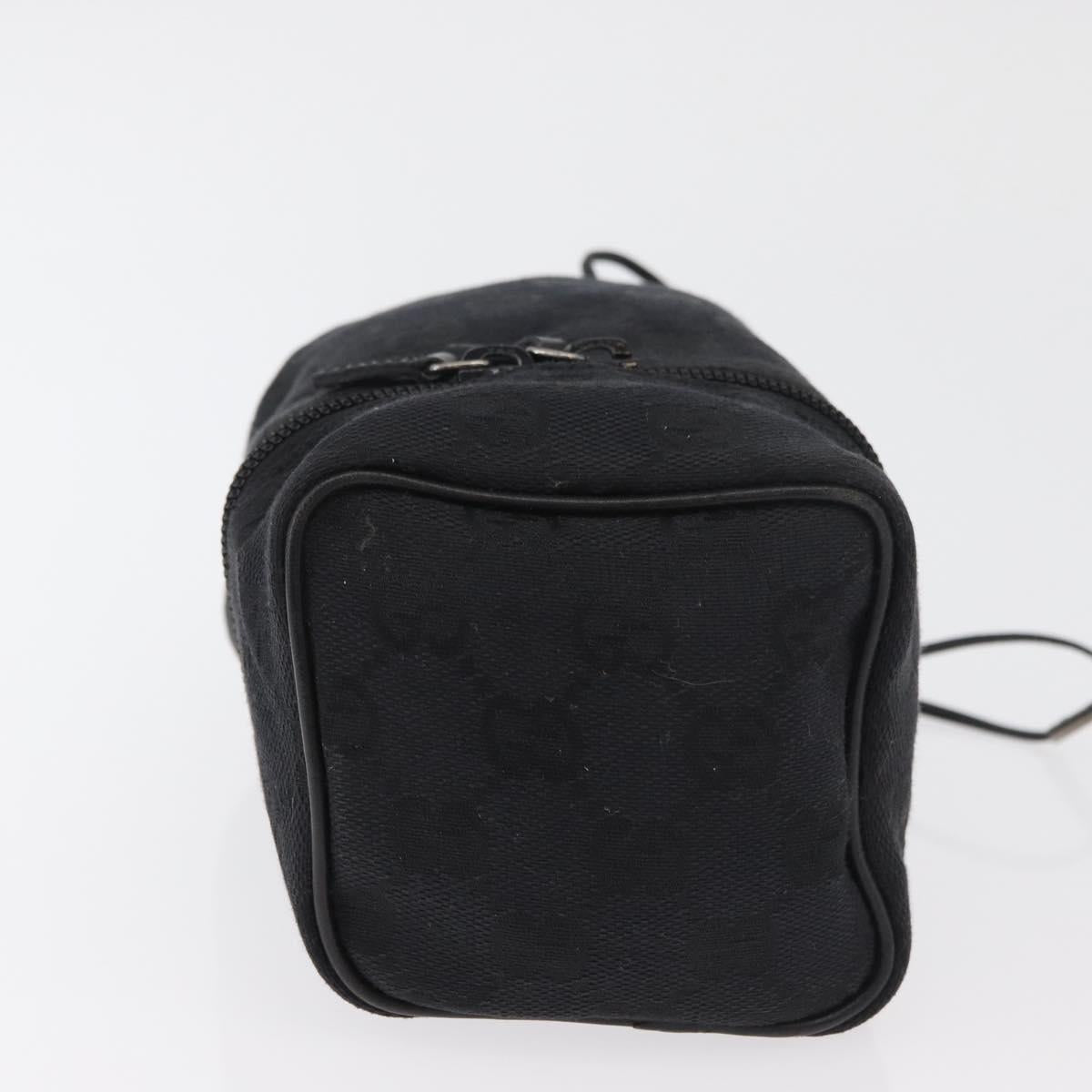 GUCCI GG Canvas Purse Pouch Black Silver 039 1054 Auth 180058