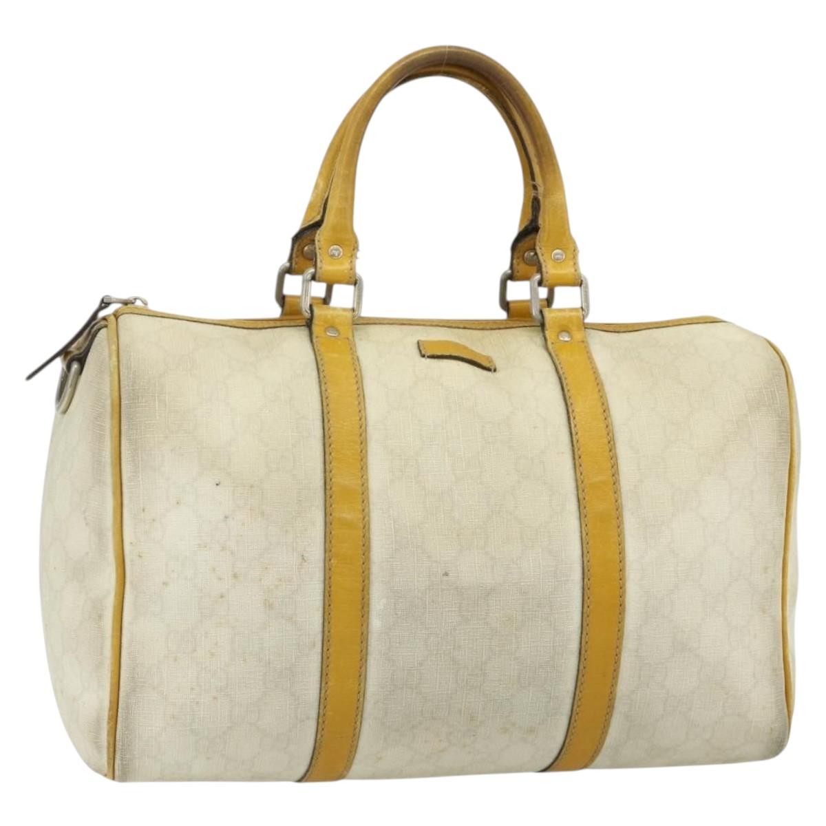 GUCCI GG Supreme Hand Bag PVC Ivory Silver 193603 Auth 180059