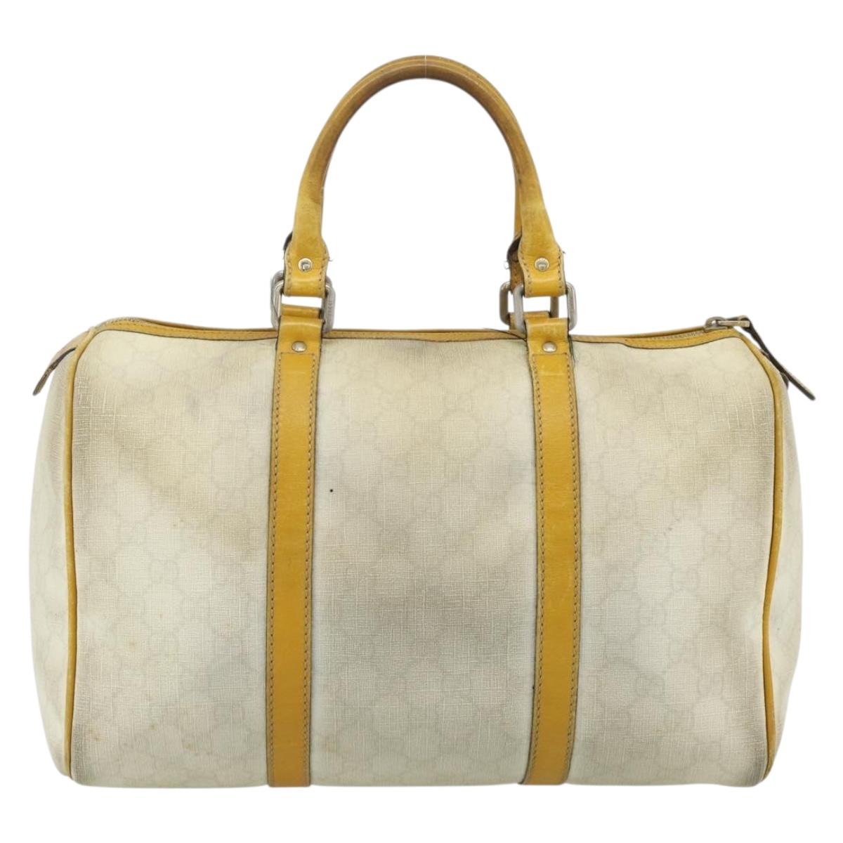 GUCCI GG Supreme Hand Bag PVC Ivory Silver 193603 Auth 180059