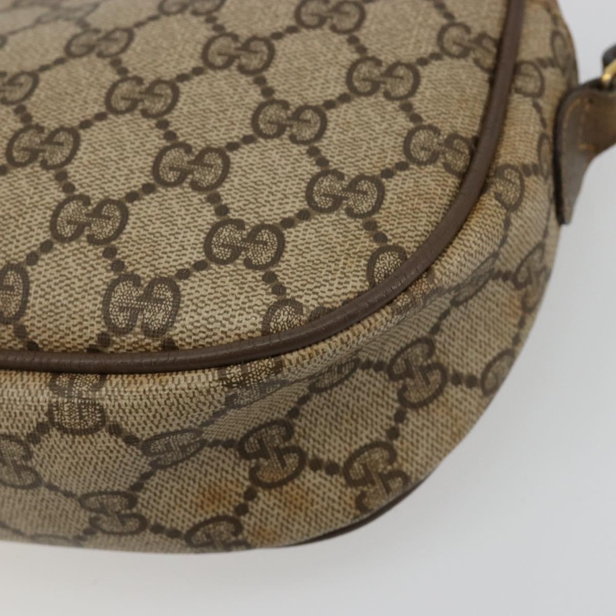 GUCCI GG Supreme Web Sherry Line Clutch Bag PVC Beige Gold 89 01 034 Auth 180063