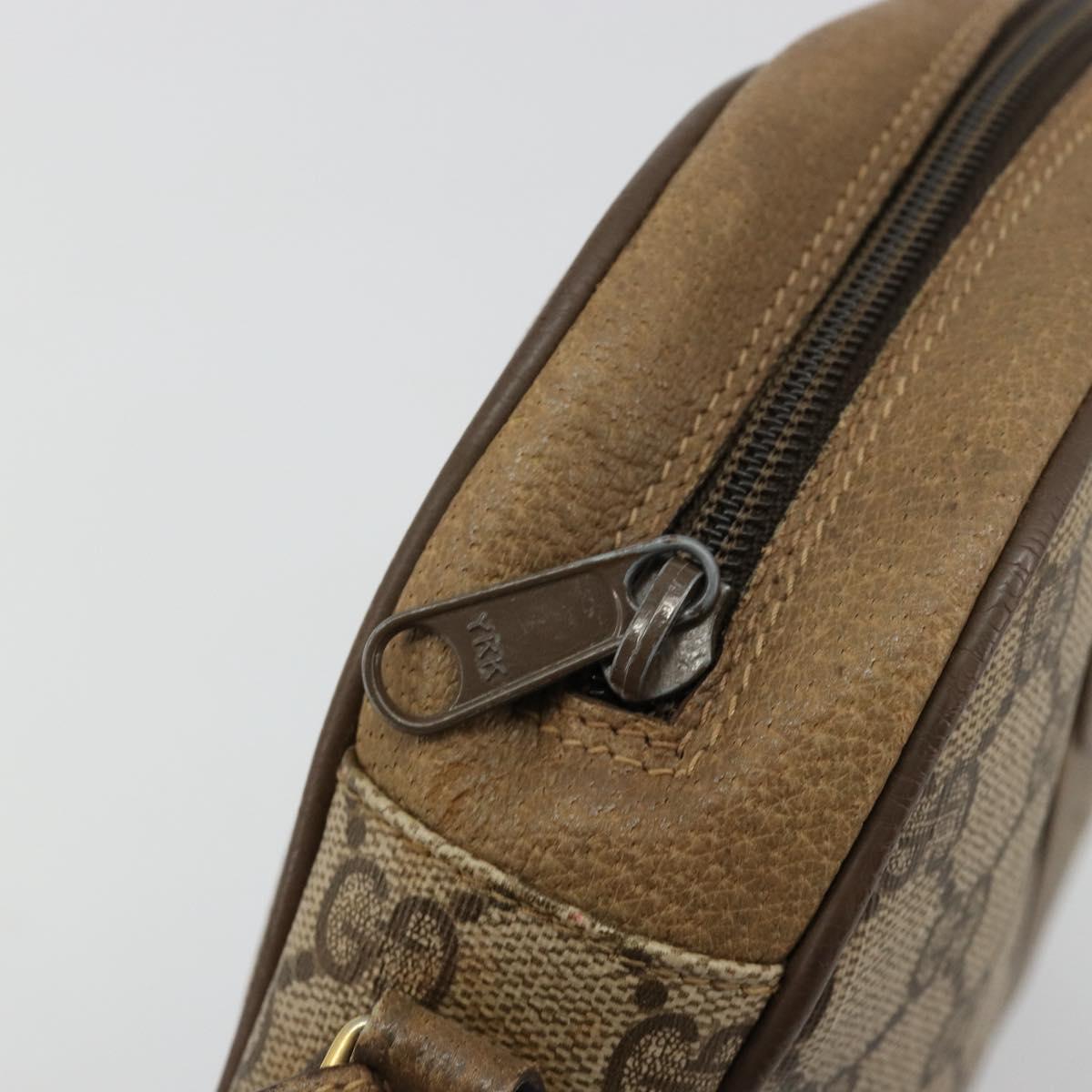 GUCCI GG Supreme Web Sherry Line Clutch Bag PVC Beige Gold 89 01 034 Auth 180063
