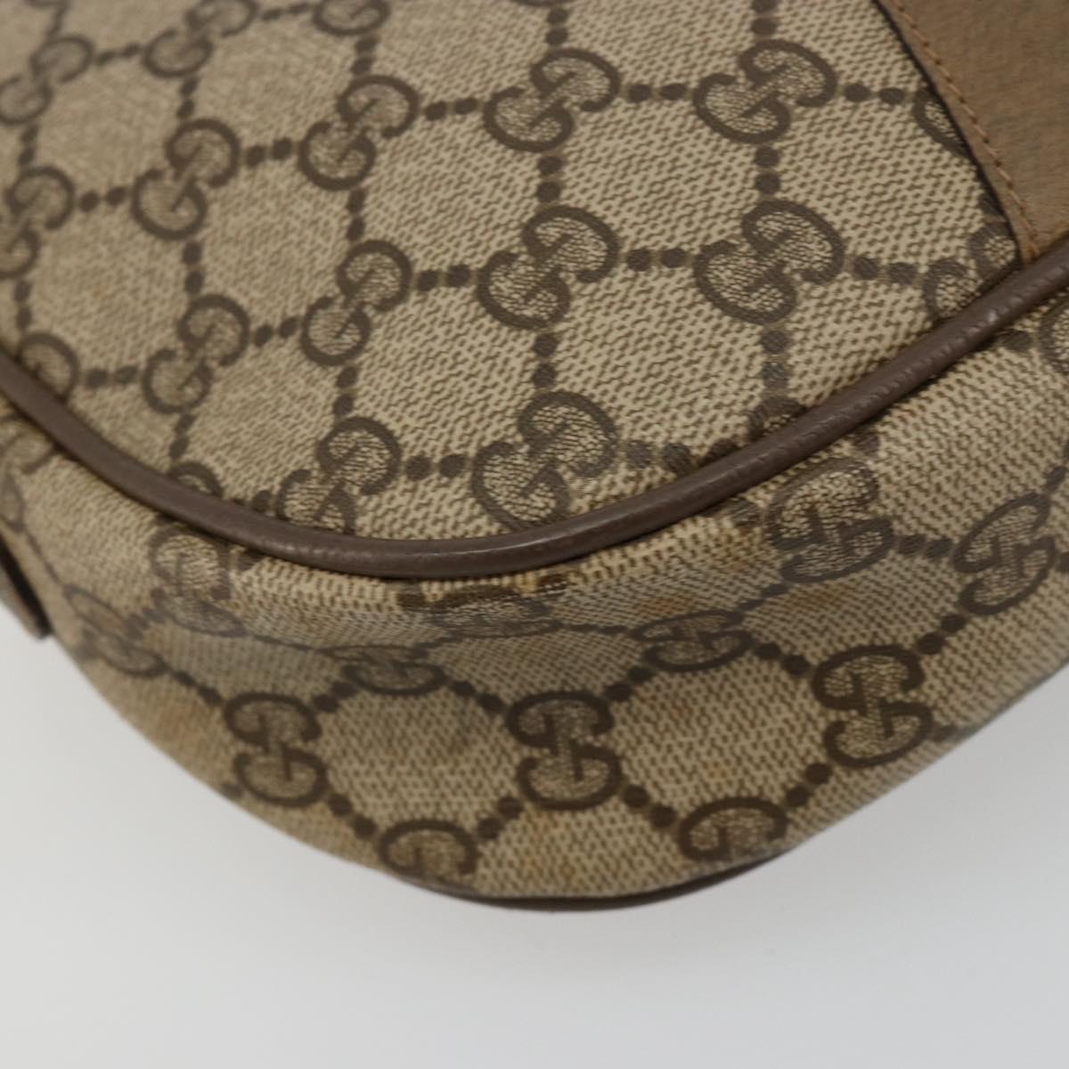 GUCCI GG Supreme Web Sherry Line Clutch Bag PVC Beige Gold 89 01 034 Auth 180063