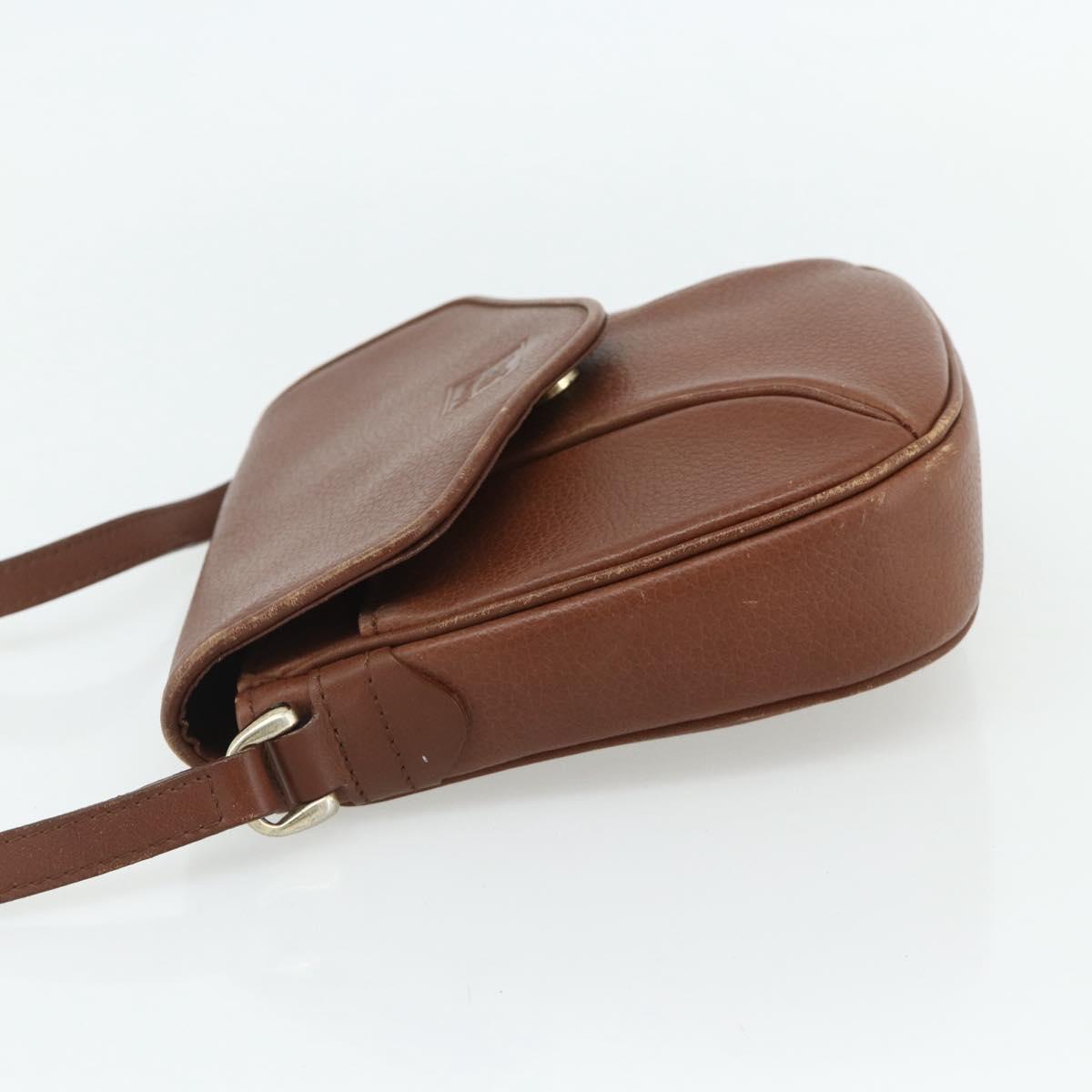 Burberrys Shoulder Bag Leather Brown Gold Auth 180067