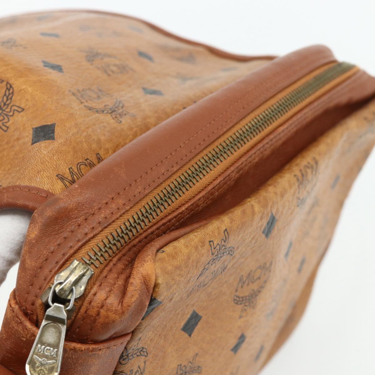 MCM Vicetos Logogram Shoulder Bag PVC Brown Gold Auth 180068