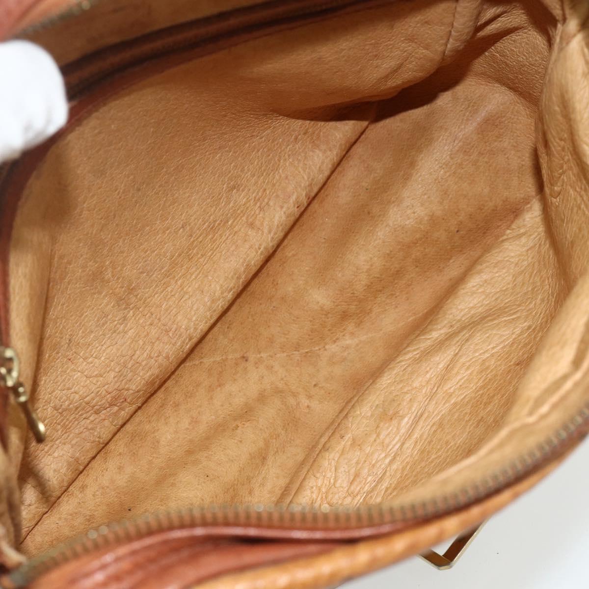MCM Vicetos Logogram Shoulder Bag PVC Brown Gold Auth 180068