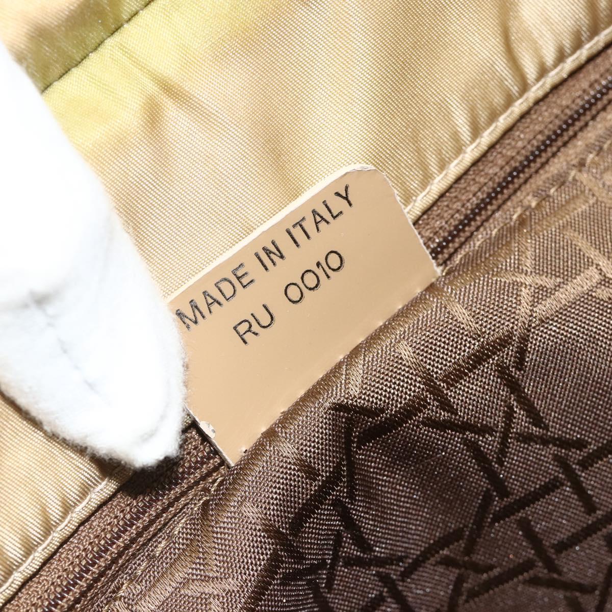 Christian Dior Maris Pearl Shoulder Bag Nylon Beige Silver Auth 180083