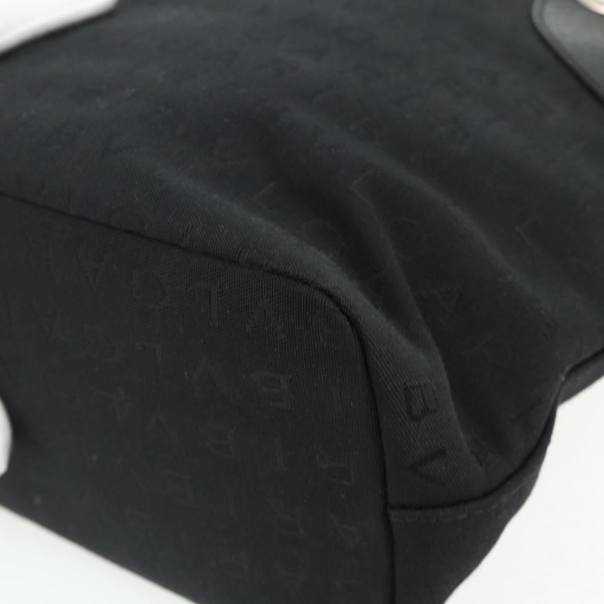BVLGARI Logo Mania Hand Bag Canvas Black Silver Auth 180084