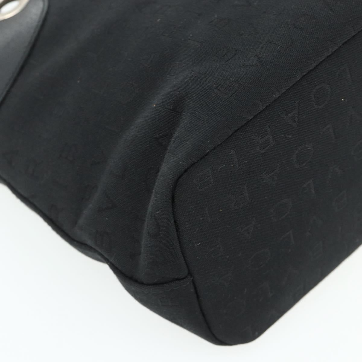 BVLGARI Logo Mania Hand Bag Canvas Black Silver Auth 180084