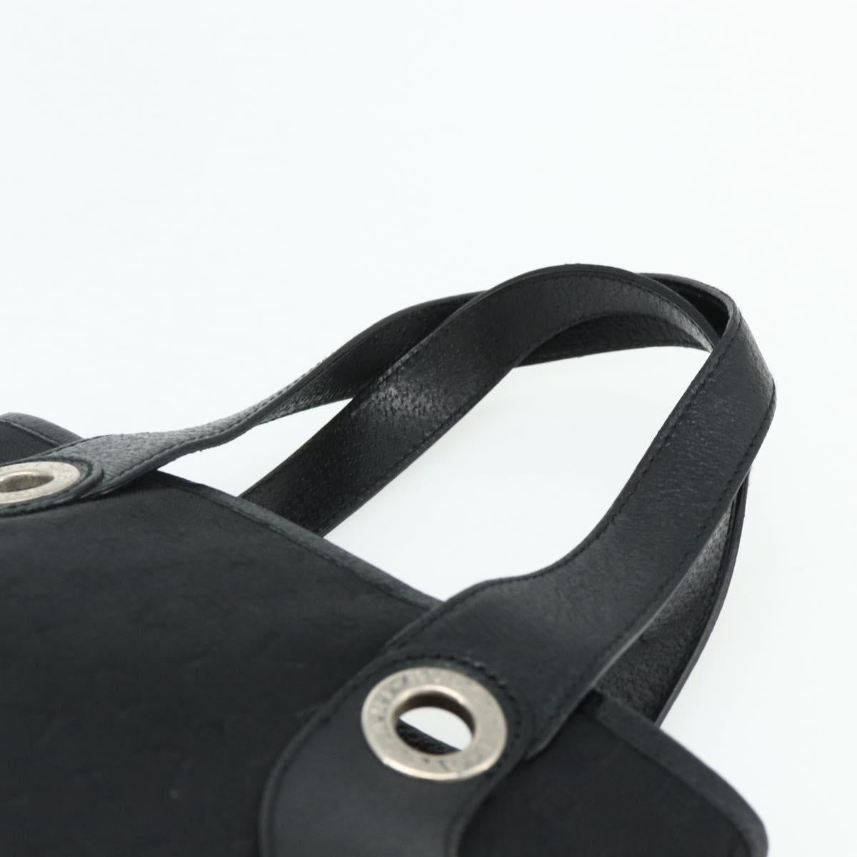 BVLGARI Logo Mania Hand Bag Canvas Black Silver Auth 180084