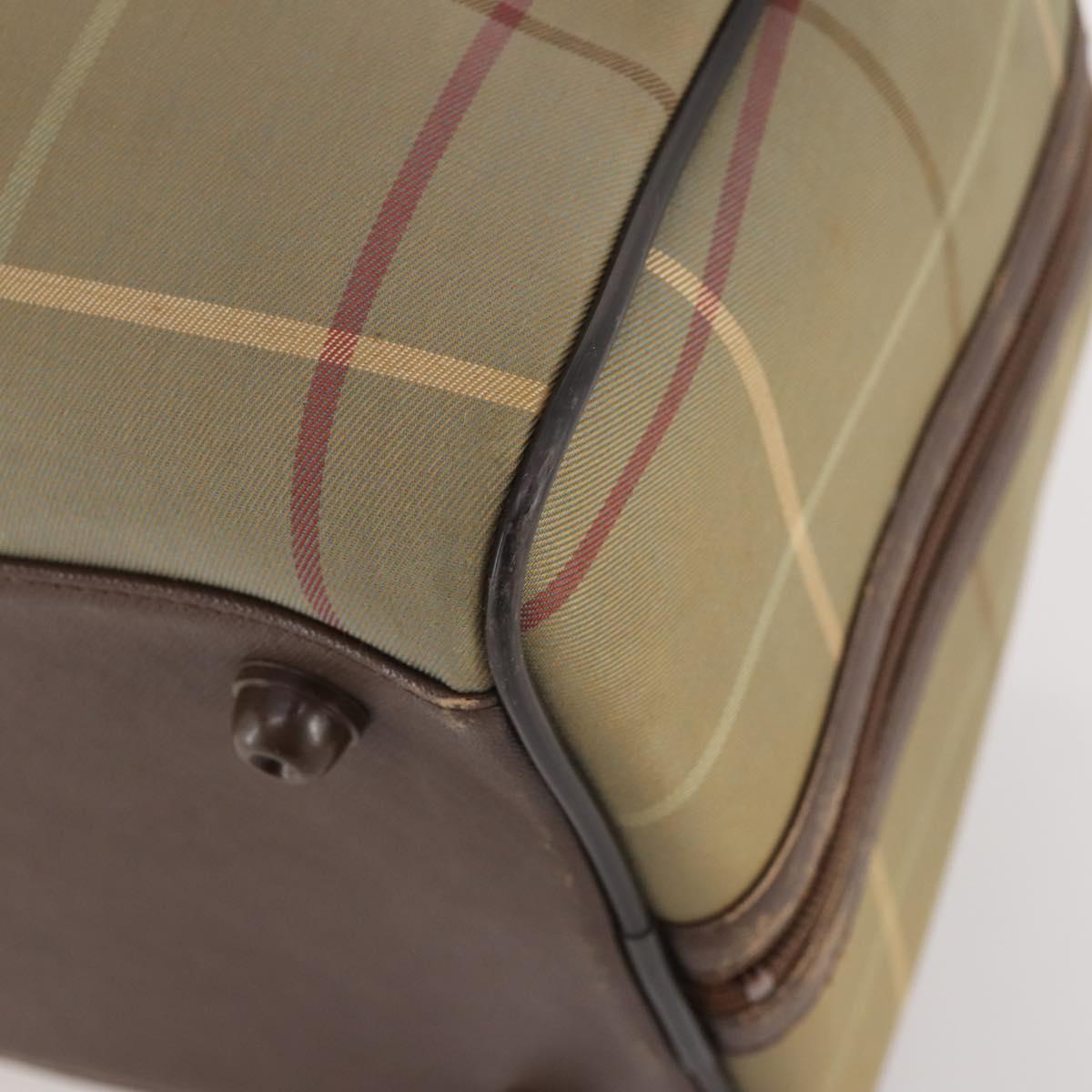 Burberrys Nova Check Boston Bag Canvas Beige Gold Auth 180086