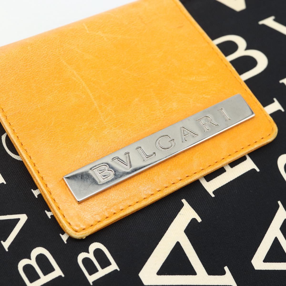 BVLGARI Logo Mania Hand Bag Canvas Black Silver Auth 180087