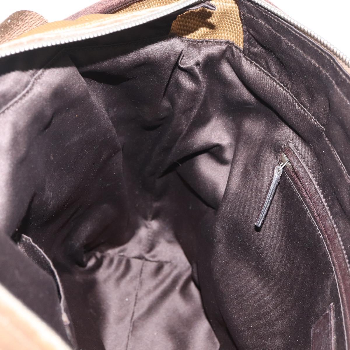 SAINT LAURENT Hand Bag Canvas Brown Auth 180089