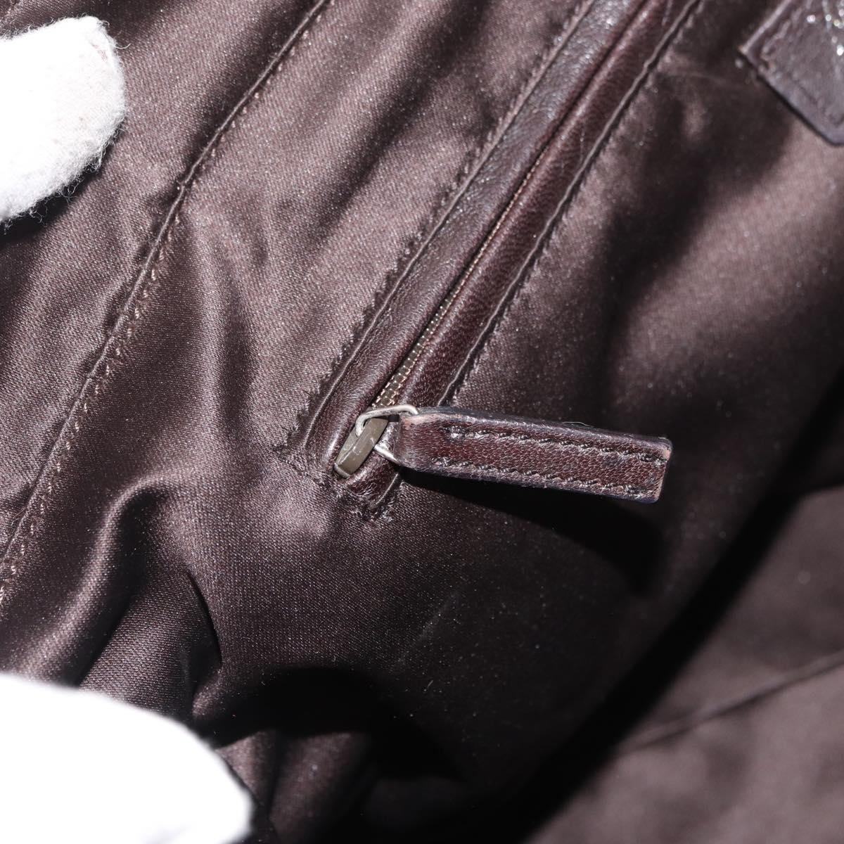 SAINT LAURENT Hand Bag Canvas Brown Auth 180089