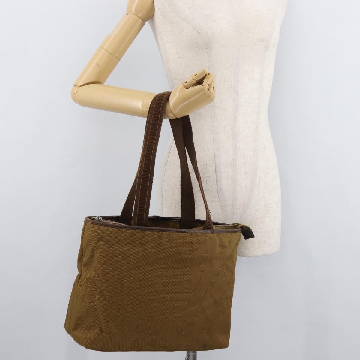 SAINT LAURENT Hand Bag Canvas Brown Auth 180089