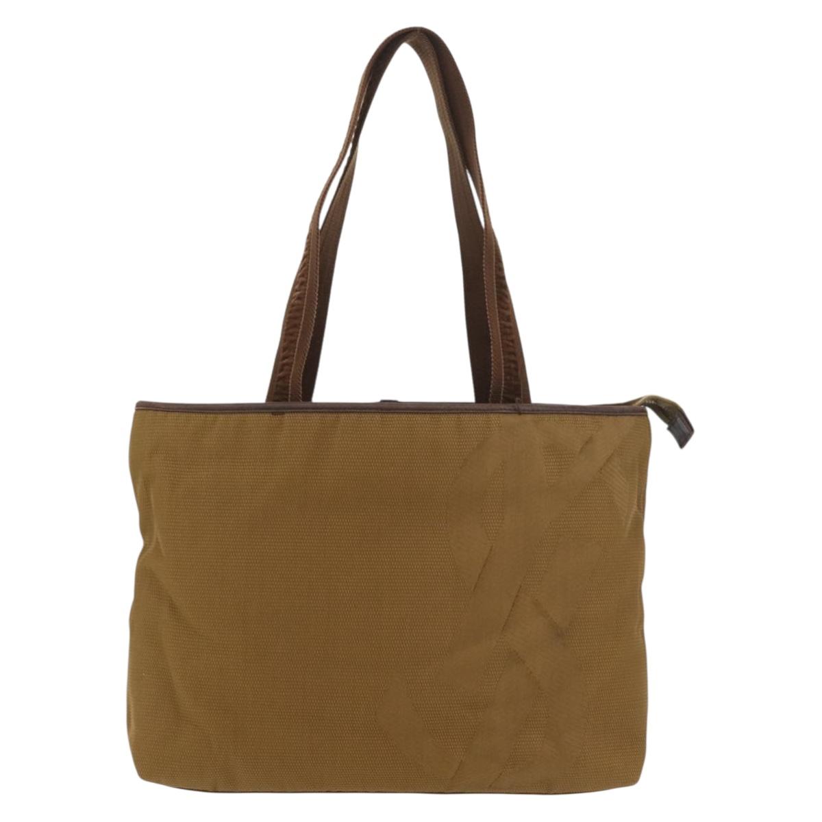 SAINT LAURENT Hand Bag Canvas Brown Auth 180089