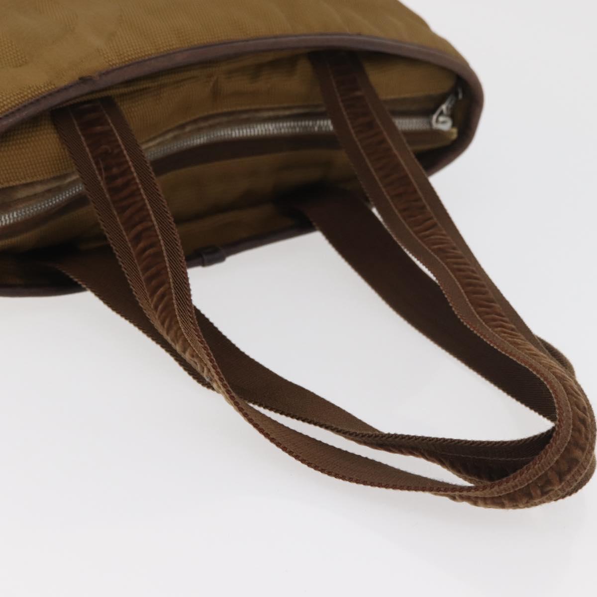 SAINT LAURENT Hand Bag Canvas Brown Auth 180089
