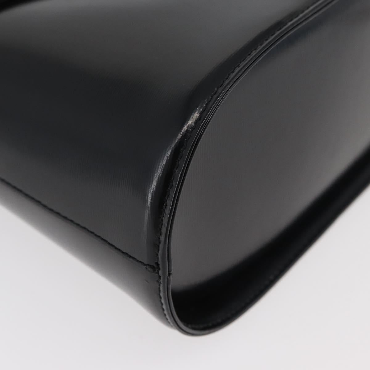 SAINT LAURENT Hand Bag Leather 2way Black Gold Auth 180103