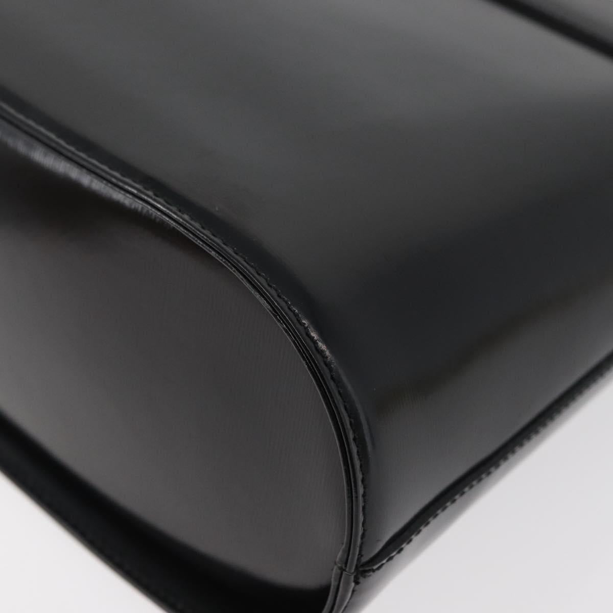 SAINT LAURENT Hand Bag Leather 2way Black Gold Auth 180103
