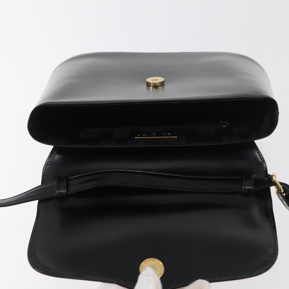 SAINT LAURENT Hand Bag Leather 2way Black Gold Auth 180103