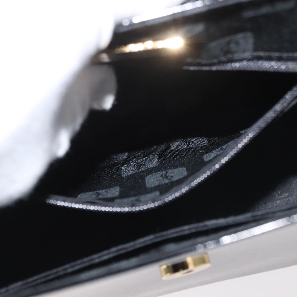 SAINT LAURENT Hand Bag Leather 2way Black Gold Auth 180103