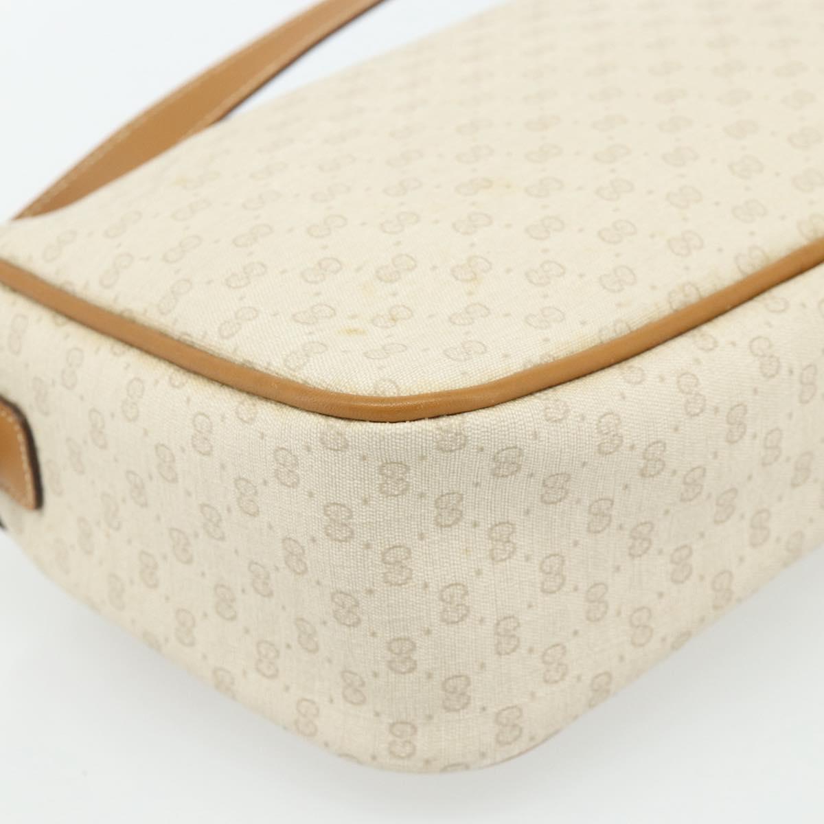 GUCCI Micro GG Supreme Shoulder Bag PVC White Gold 001 14 0412 Auth 180108