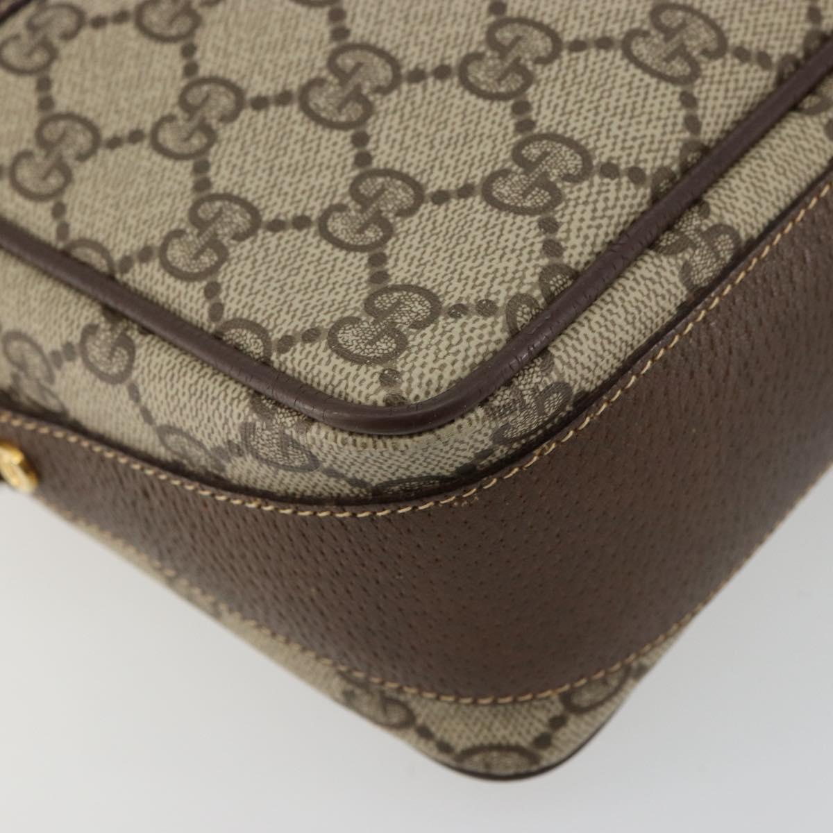 GUCCI GG Supreme Web Sherry Line Bag PVC Beige Gold 001 56 0860 Auth 180110