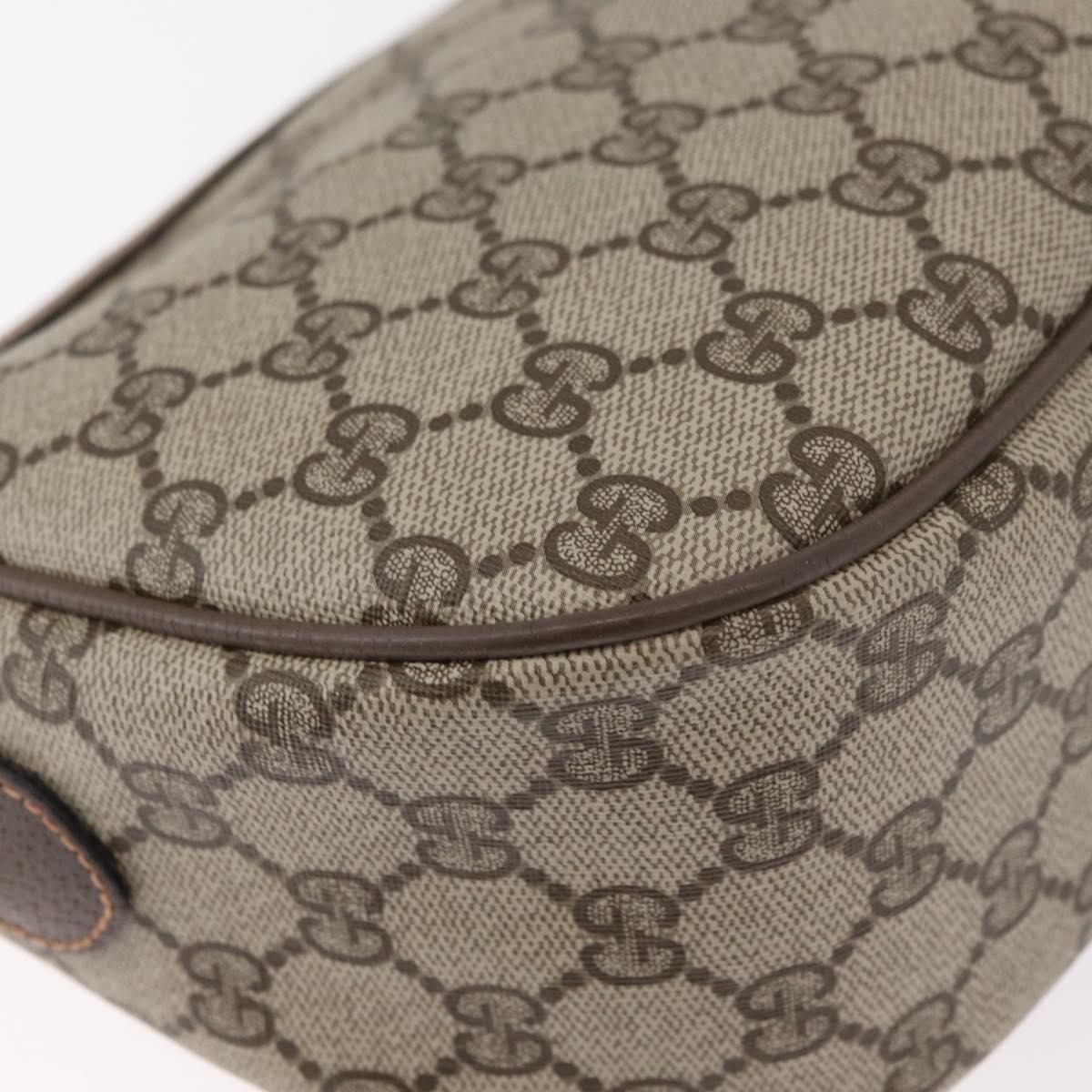 GUCCI GG Supreme Web Sherry Line Bag PVC Beige Gold 89 02 032 Auth 180114