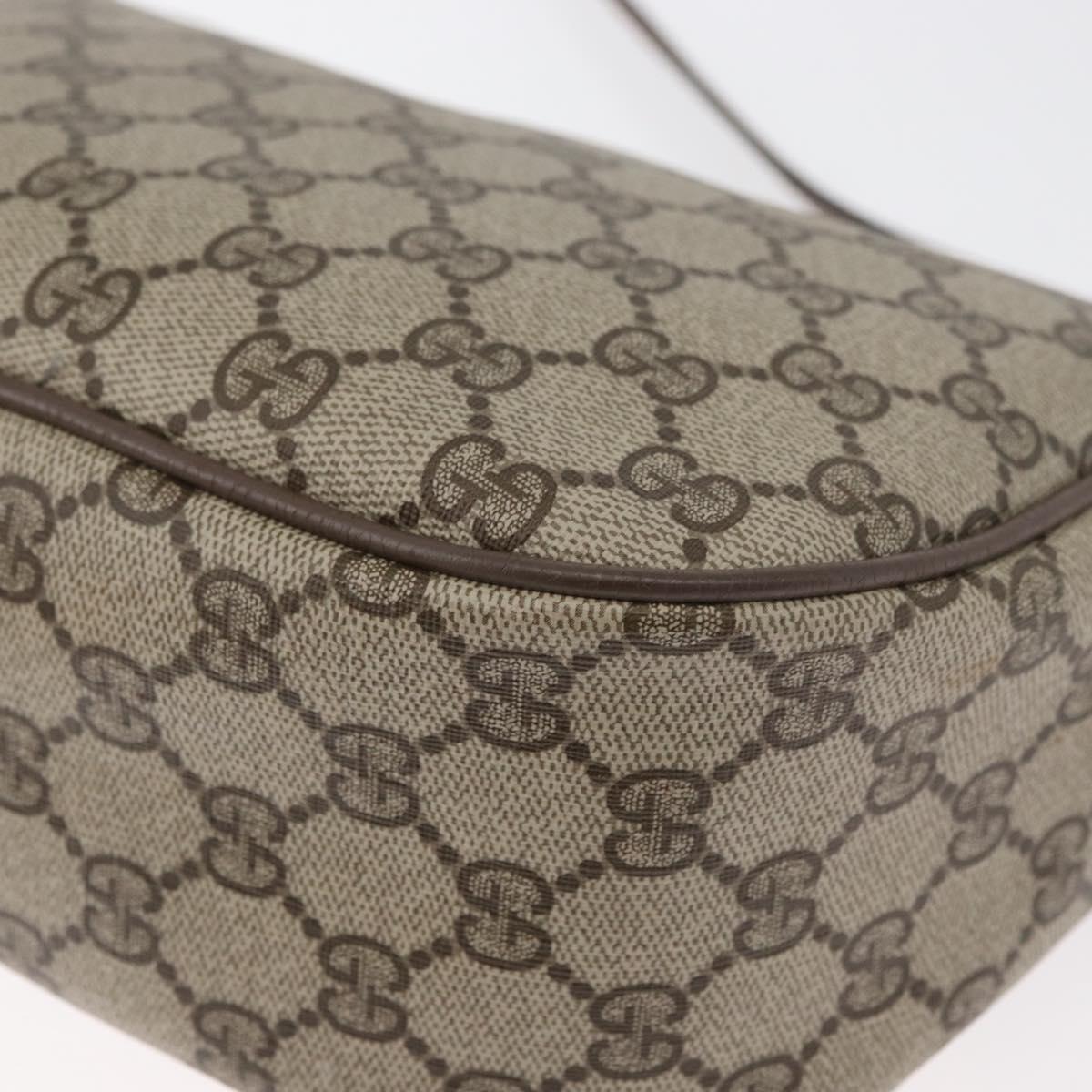 GUCCI GG Supreme Web Sherry Line Bag PVC Beige Gold 89 02 032 Auth 180114