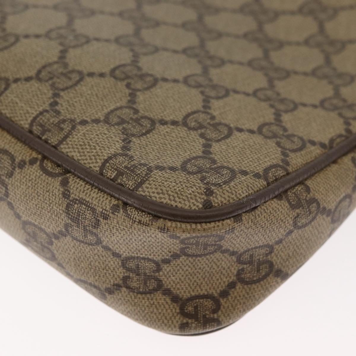 GUCCI GG Supreme Shoulder Bag PVC Beige Gold 89 02 068 Auth 180116