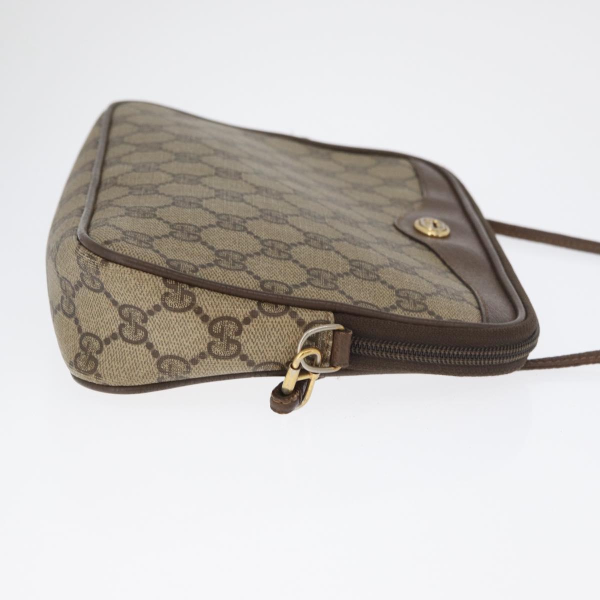 GUCCI GG Supreme Shoulder Bag PVC Beige Gold 89 02 068 Auth 180116