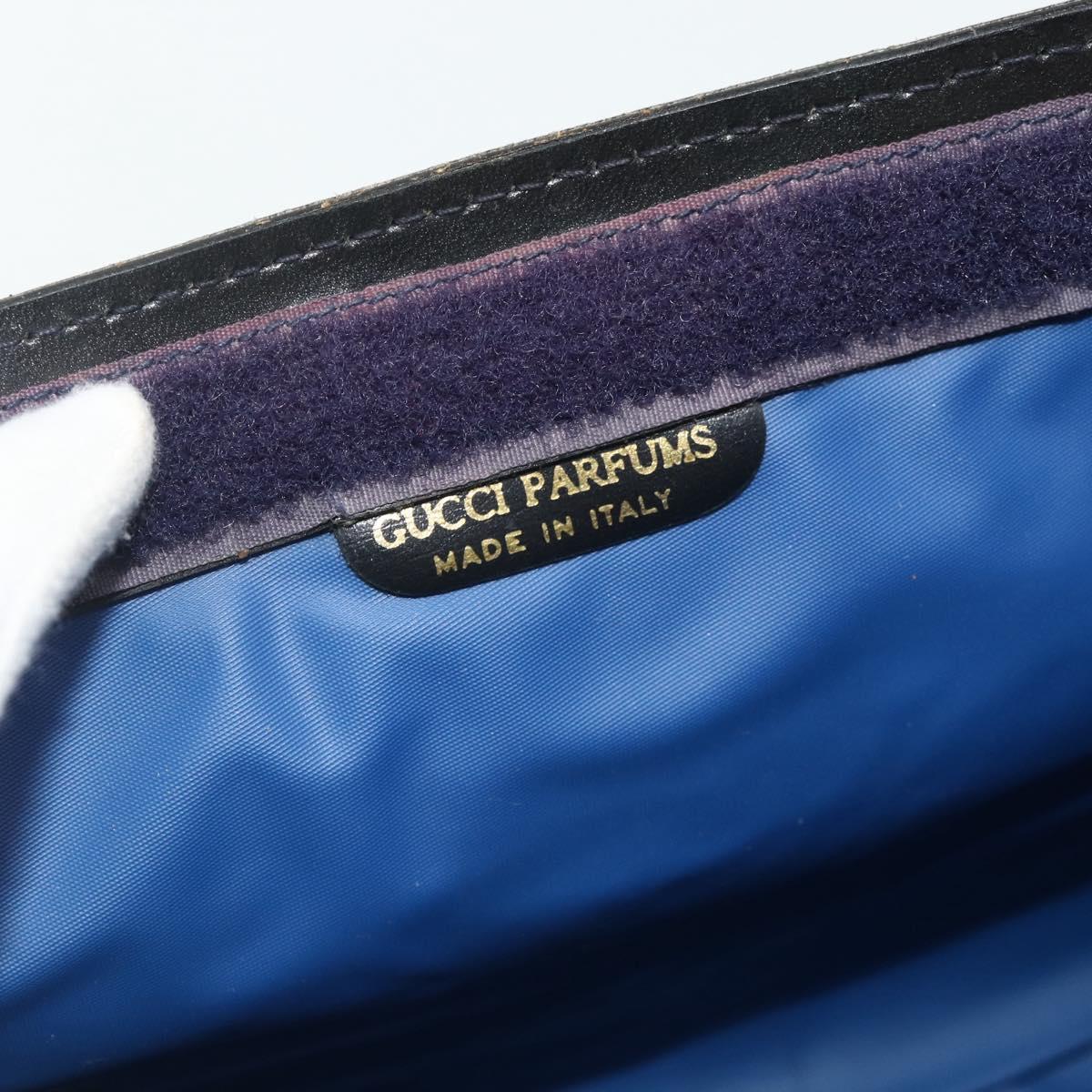 GUCCI GG Supreme Sherry Line Clutch Bag PVC Navy Red Auth 180117A