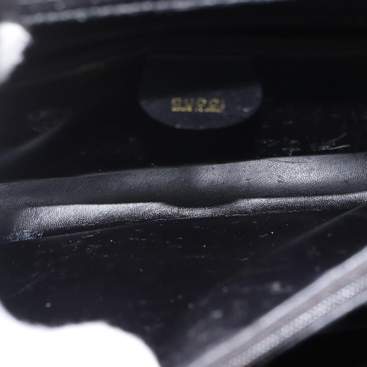 GUCCI Bamboo Tote Bag Leather Black Gold 002 2123 0260 Auth 180121