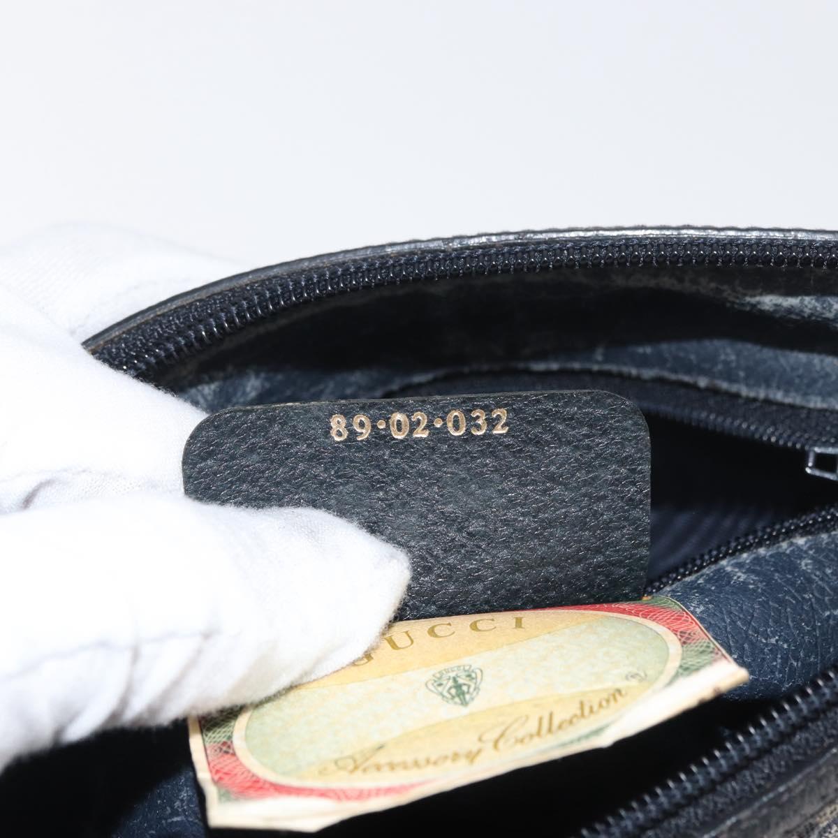 GUCCI GG Supreme Sherry Line Shoulder Bag PVC Navy Gold 89 02 032 Auth 180128