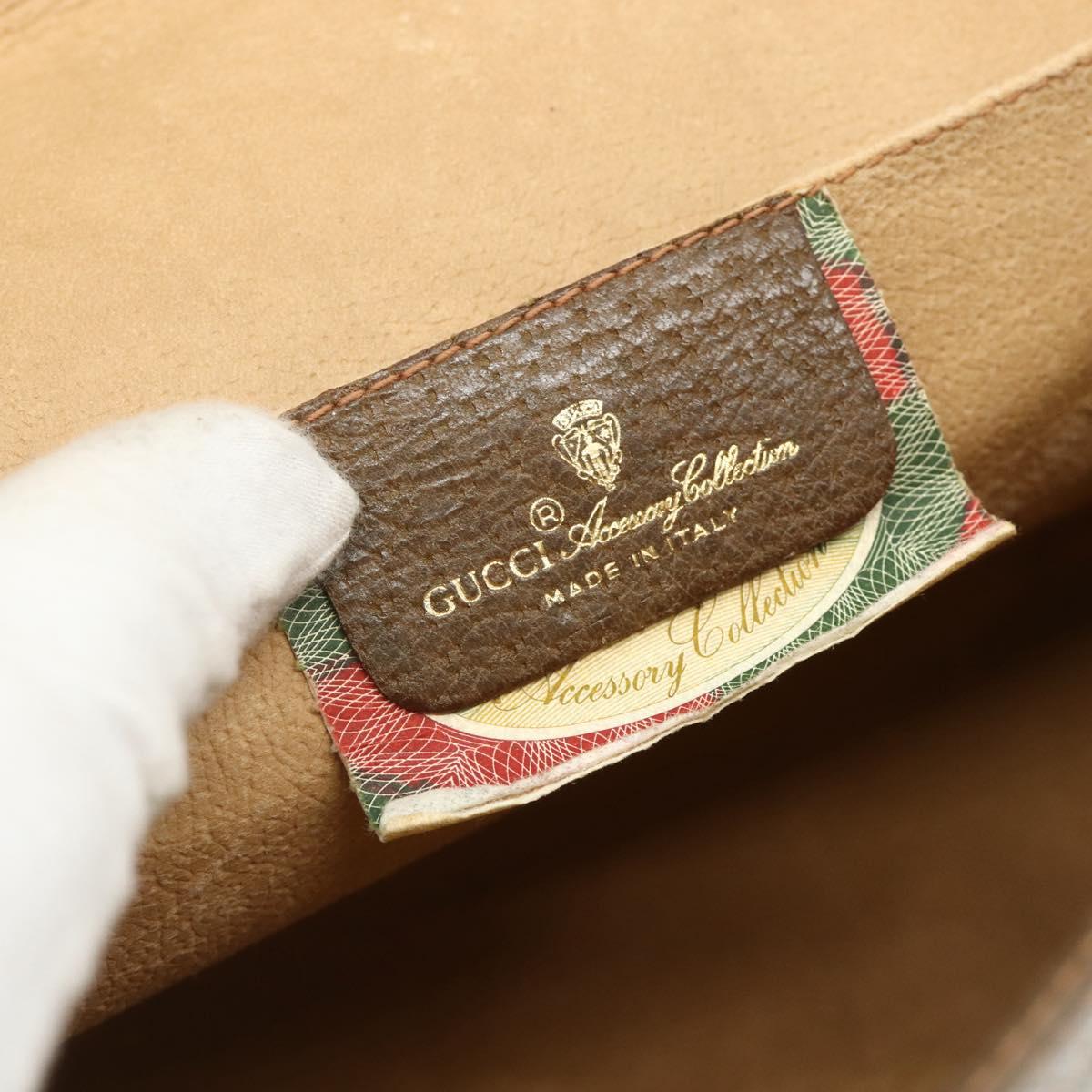 GUCCI GG Supreme Web Sherry Line Clutch Bag PVC Beige Gold 89 01 031 Auth 180130