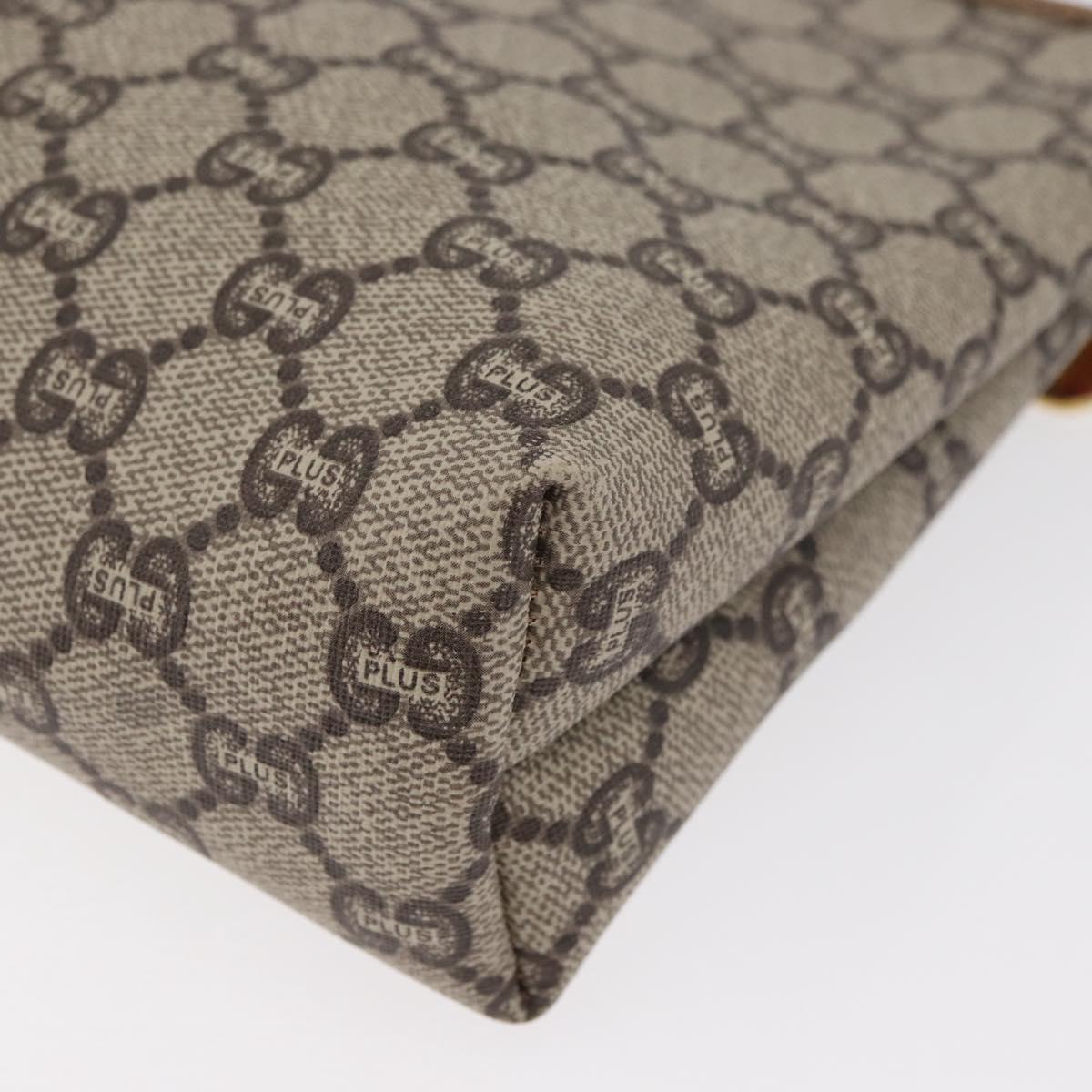 GUCCI GG Plus Supreme Clutch Bag PVC Beige Gold Auth 180136