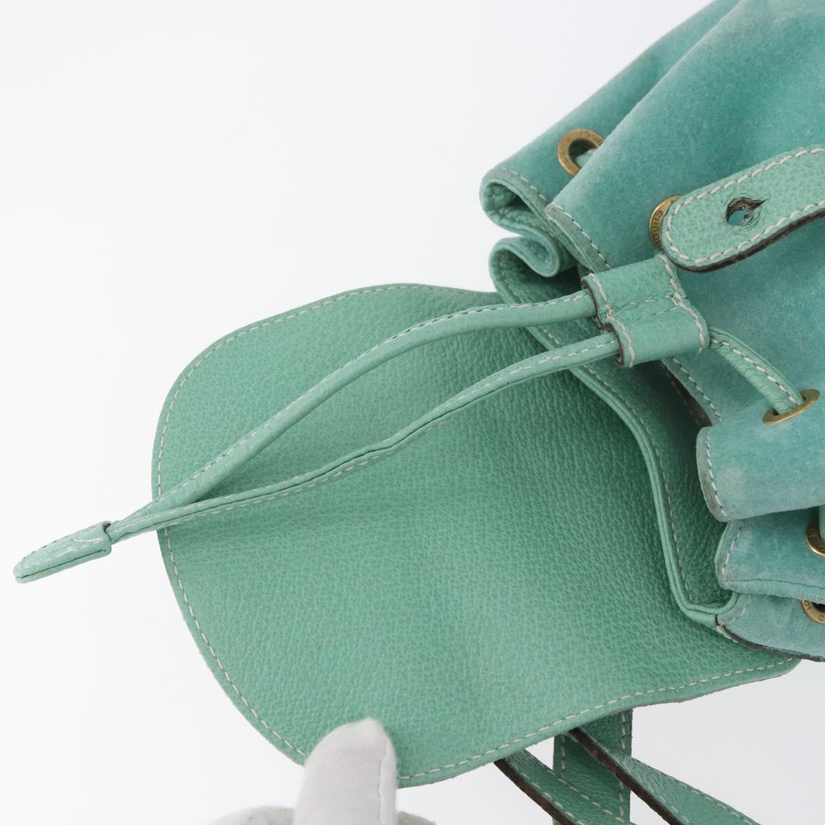 GUCCI Bamboo Backpack Suede Light Blue Gold 003 1998 0030 Auth 180137A