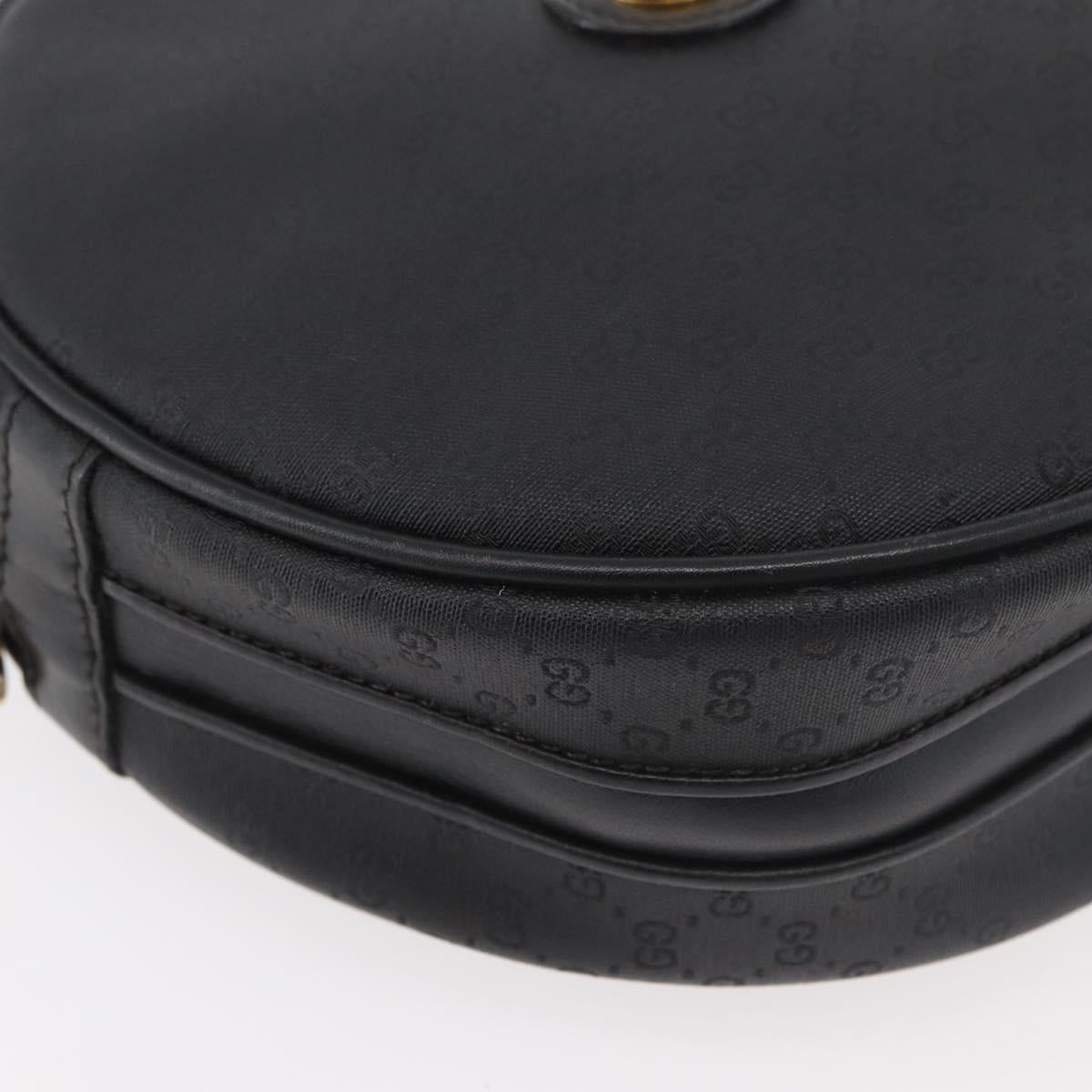 GUCCI Micro GG Supreme Shoulder Bag PVC Black Gold 007 115 0088 Auth 180140